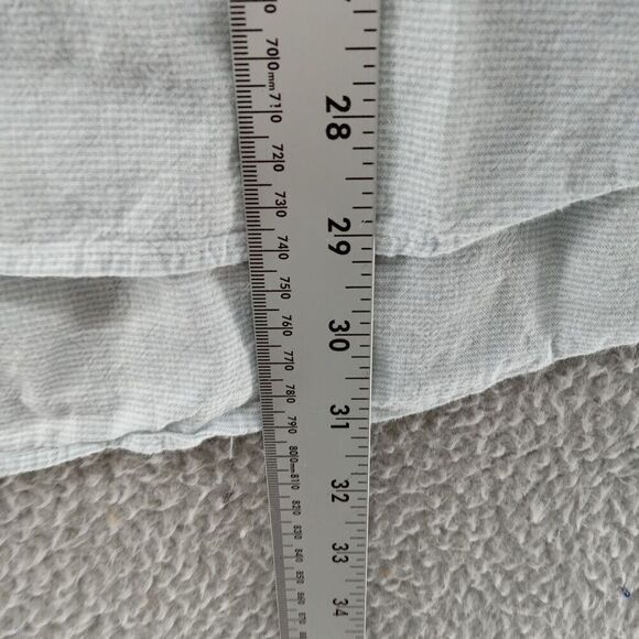 Billy Reid Shirt Mens XXL Powder Blue Micro Check Button Up Cutaway Standard Cut - Picture 5 of 9